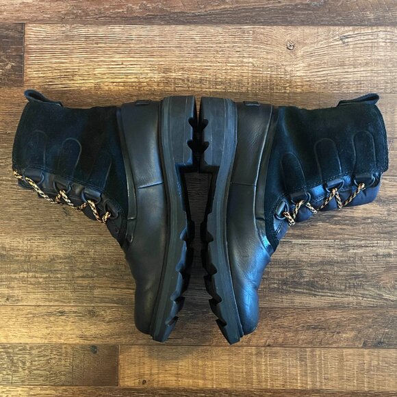 Sorel Womens Black Boots Lennox Waterproof Outdoor Duck Leather/Suede  Size 9 - Picture 8 of 13